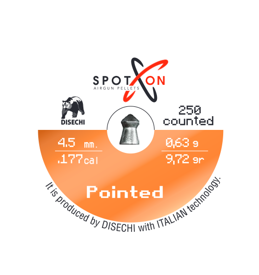 Spoton POİNTED 0,63gr/9,72grain 4,5 mm/177 Havalı Tüfek Saçması