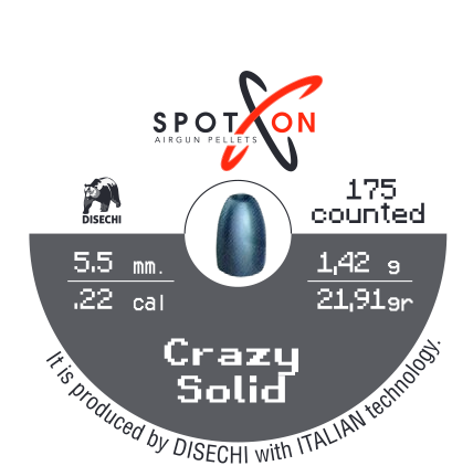 Spoton Crazy Solid 1,42GR./21,91Grain 5,5 MM Havalı Tüfek Saçması